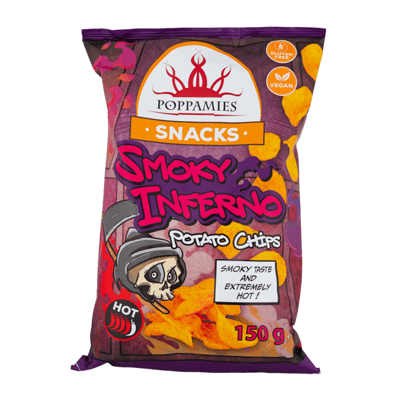Poppamies Smoky Inferno potatischips 150gr