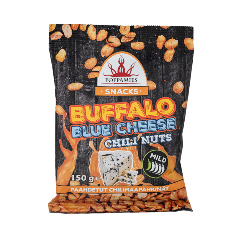 Buffalo Blue Cheese Chili nötter 150gr Poppamies Buffalo Blue Cheese Chili nötter 150gr Poppamies