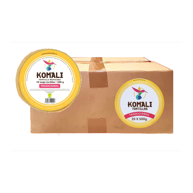 Hel låda Majstortillas Komali gula. 20st x20 paket 15cm 500gr