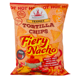 Fiery Nacho Tortilla Chips från Poppamies 150gr