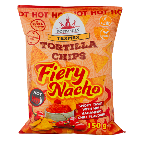 Fiery Nacho Tortilla Chips från Poppamies 150gr