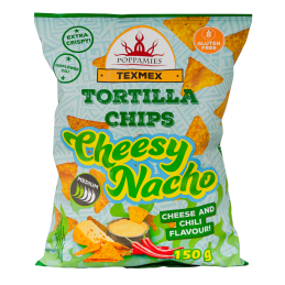 Cheesy Nacho tortillachips frrån Poppamies 150gr