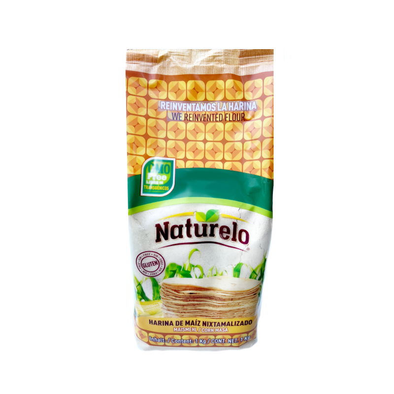 Masa Harina vitt mjöl Naturello , GMO fritt 1kg
